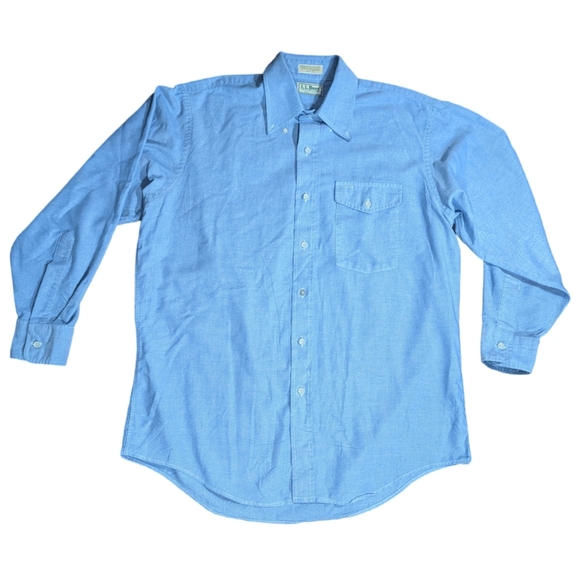 L.L. Bean Other - L.L. Bean Men's 15 1/2 - 33 Blue Light Wash Denim Button Down Shirt